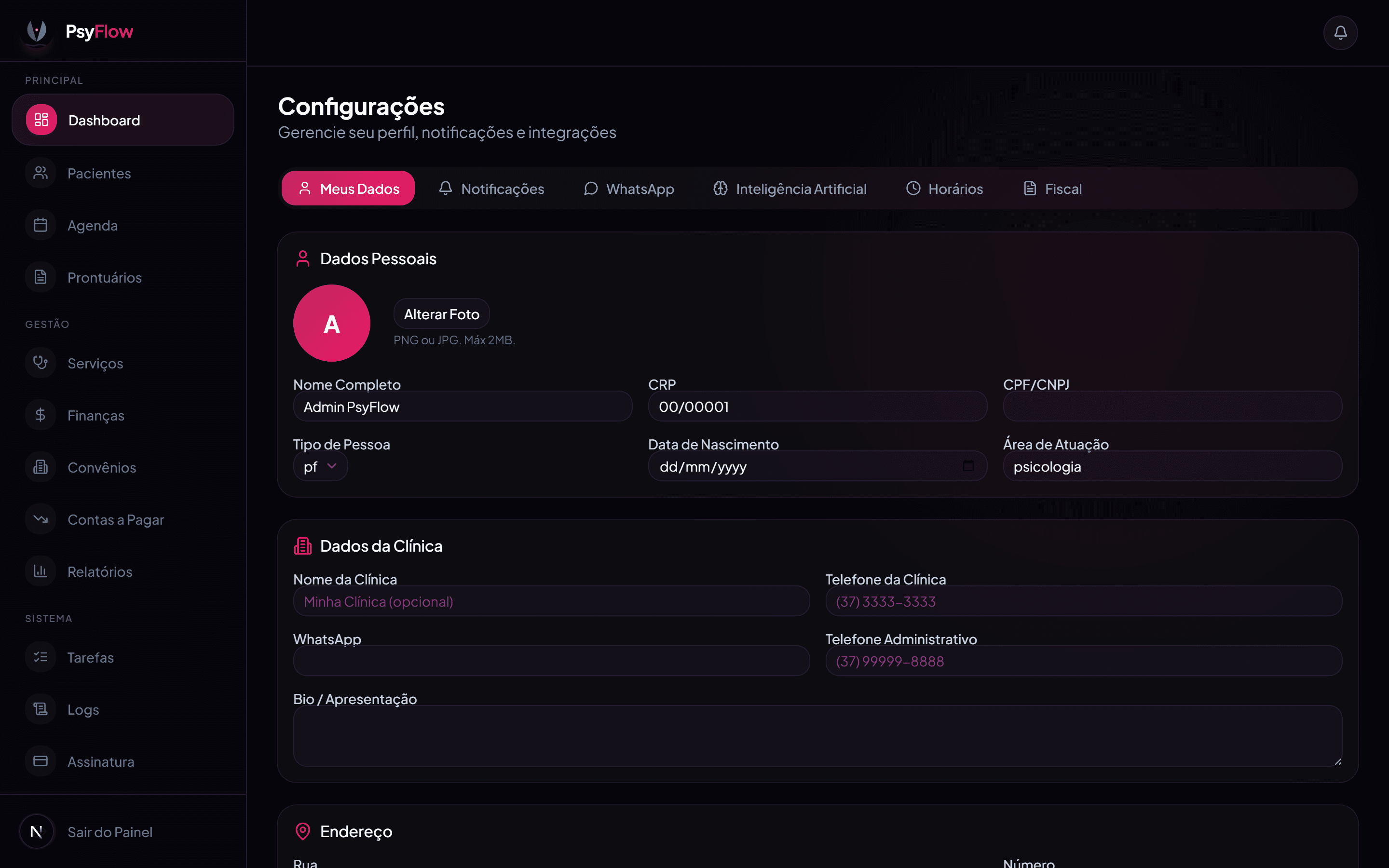 Configurações